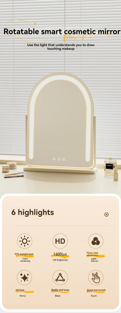 Large Arch-Shaped Makeup Mirror Led Light Desktop Vanity