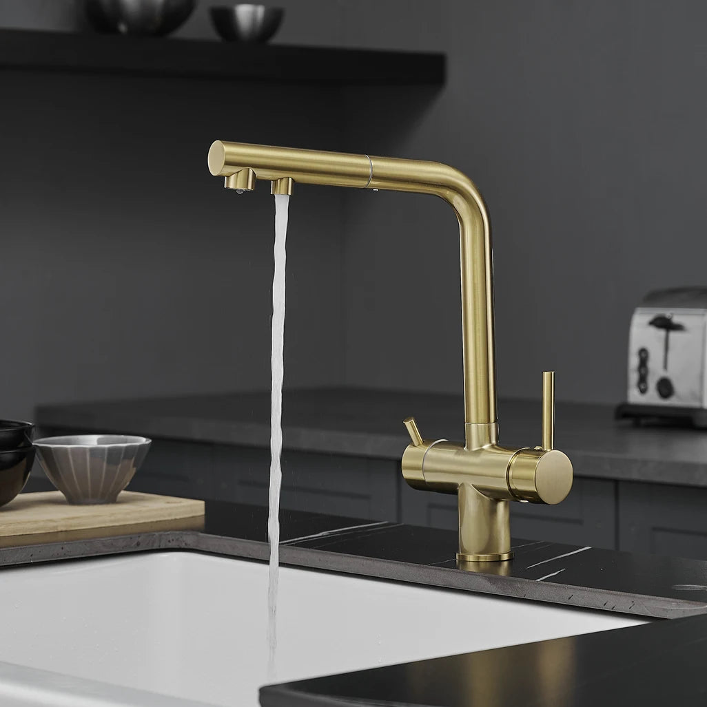 Copper Alloy Way Pull Out Filter Faucet Chrome