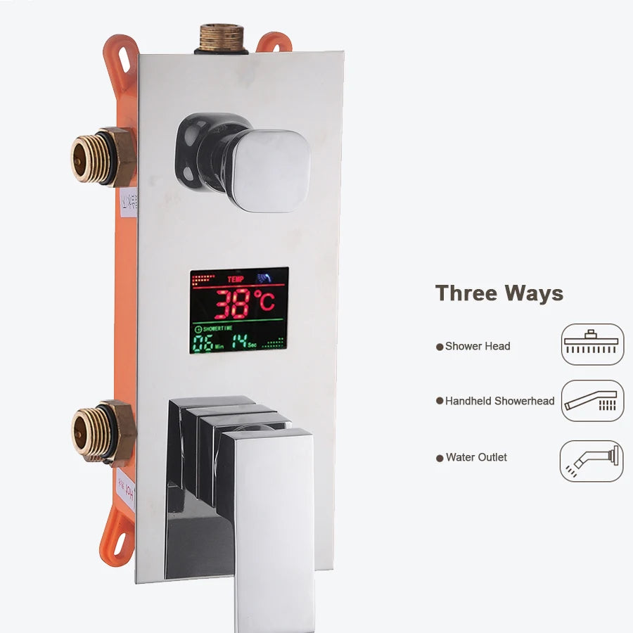 Digital Wall Mounted Shower Mixer Valve 2/3 Way