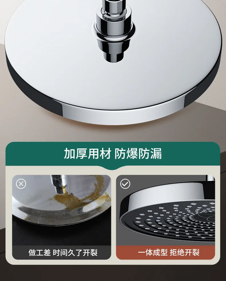 Large Flow Rainfall Shower Head 25cm Top Sprayer