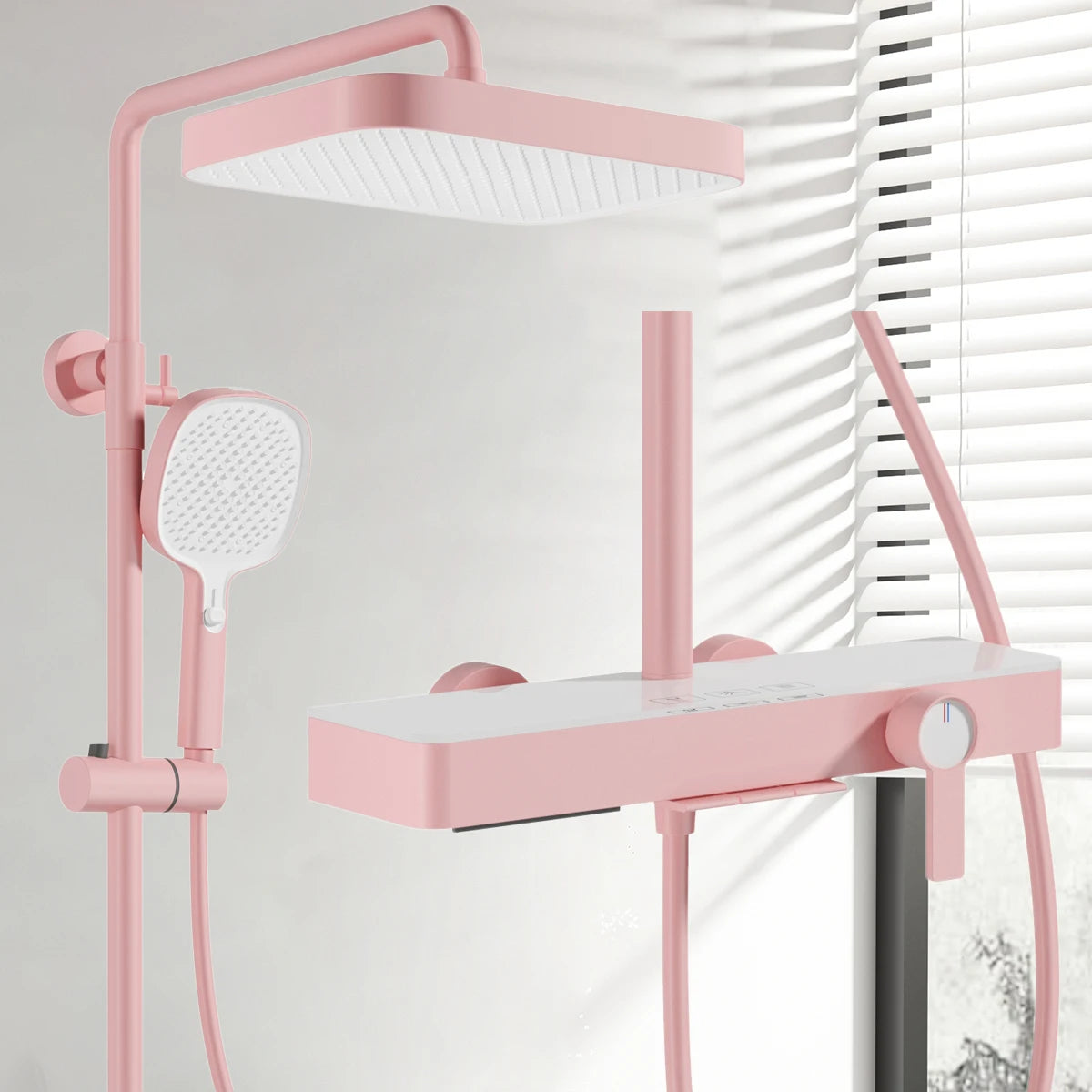 Pink Waterfall Piano Bathroom Shower 12 Inch Rainfall