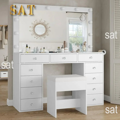 Vanity Desk & Power Outl Makeup Vanity Mirror