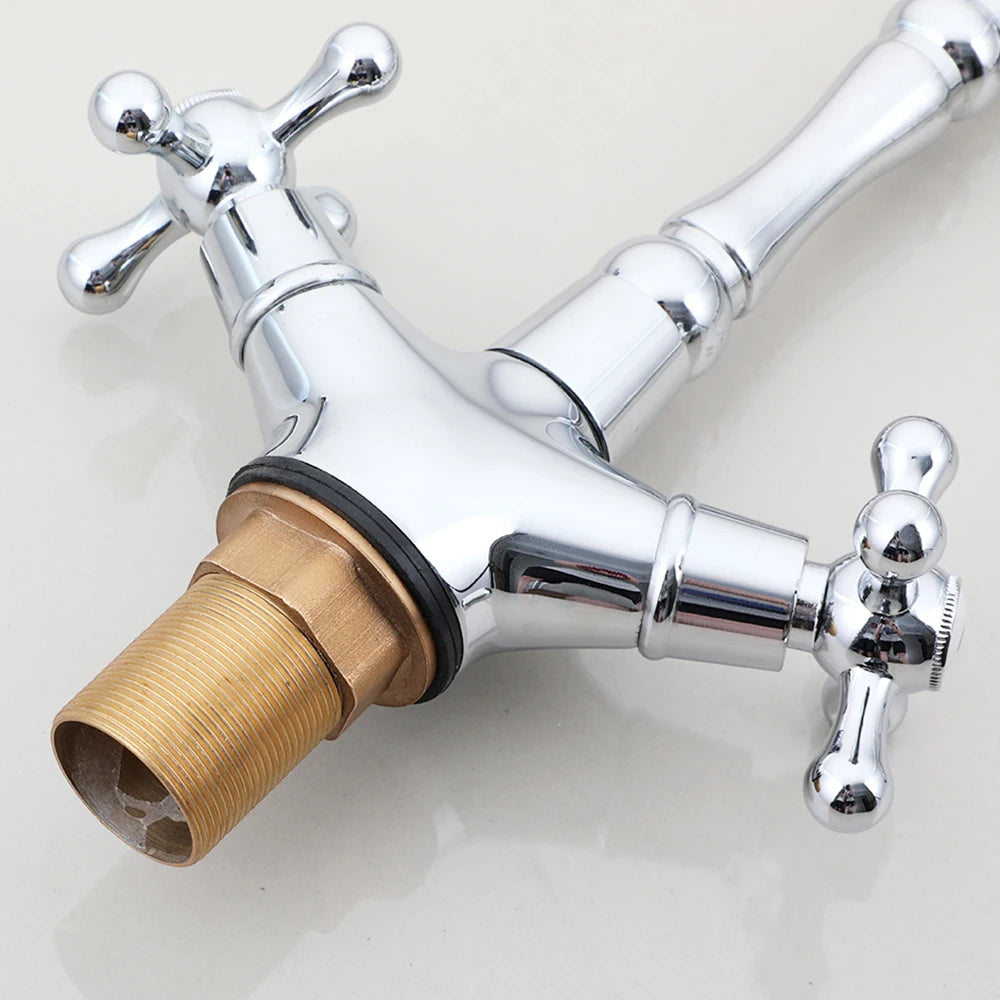 Kemaidi Golden Bathroom Basin Sink Faucet 360 Swivel