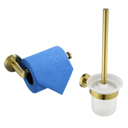 Bathroom Hardware Brushed Gold Toilet Brush Holder Robe