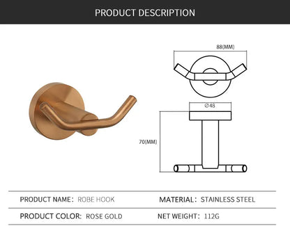 Bathroom Hardware 304 Stainless Steel Rose Gold Towel