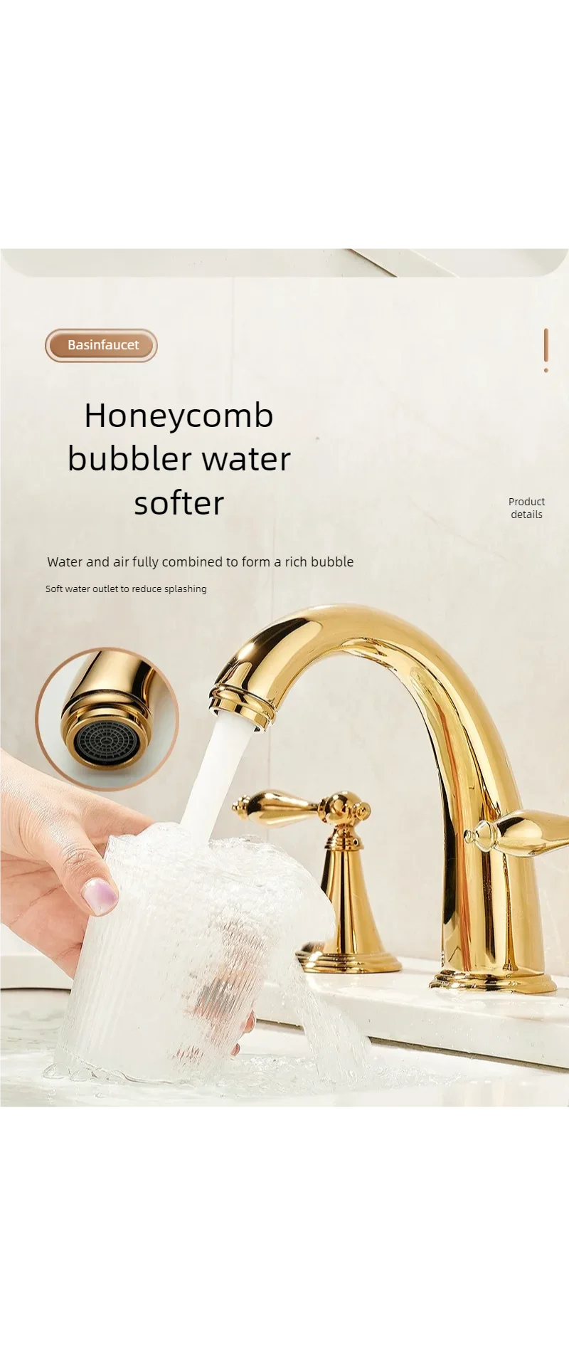 Deck Mounted Fixed Spout Bathroom Basin Faucet Hole