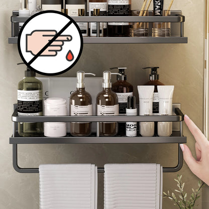 Punch-Free Bathroom Rack Bathroom Shelf Toilet Space Aluminum
