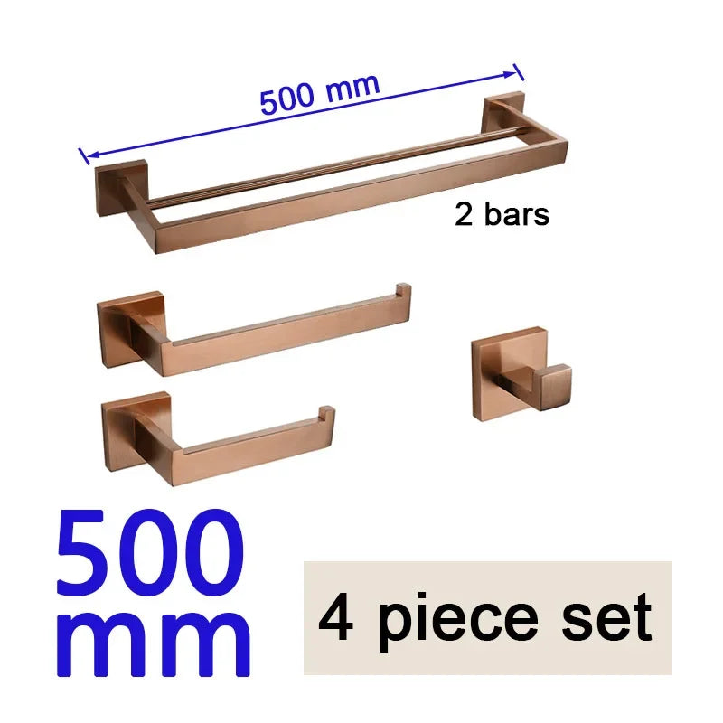 Brushed Rose Gold Towel Rack Robe Hook Bathroom