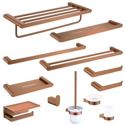 Brushed Rose Gold Wall Mount Shelf Toilet Bath
