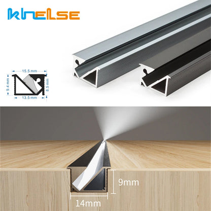 Ultra-Thin Hidden Recessed Cabinet Bar Light 45 Degree