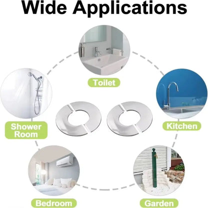 Useful Self-Adhesive Shower Faucet Cover Stainless Steel Silver