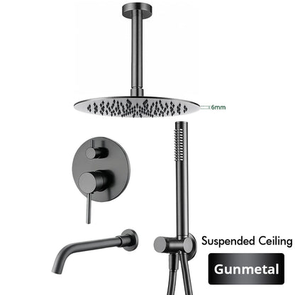 Bathroom Faucet Shower Mixer Tap Spout Black Solid