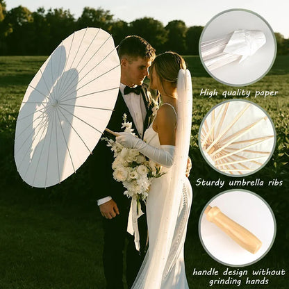 8/12/24/36/50pcs 60/84cm White Paper Umbrellas Wedding Paper
