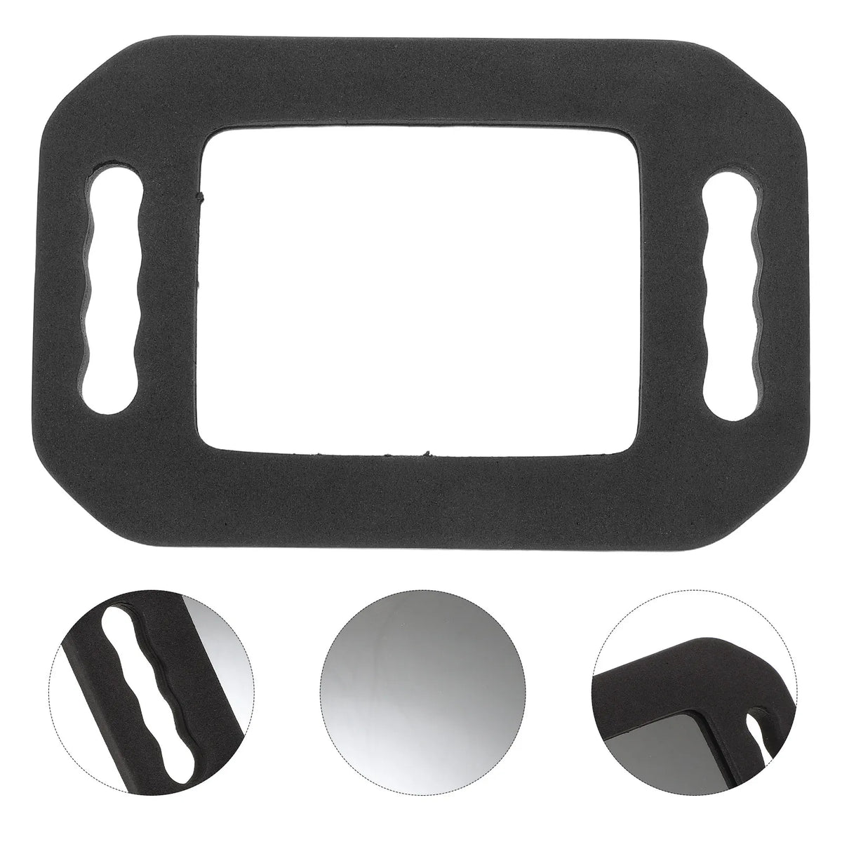 Handheld Barber Mirror Rectangle Shape Foam Back Wall
