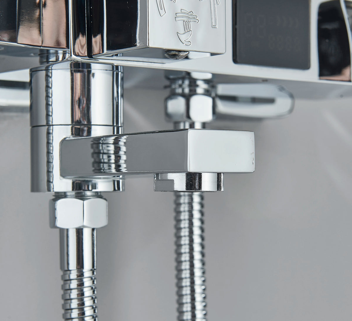 Chrome/Black Thermostat Shower Faucet Ways Bathroom Faucet