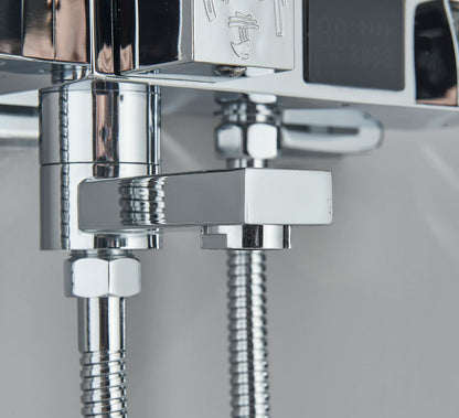 Chrome/Black Thermostat Shower Faucet Ways Bathroom Faucet