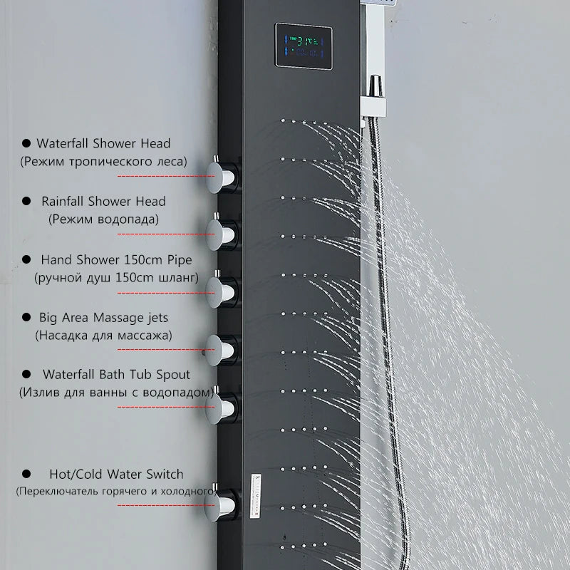 Bathroom Shower Panel Led Rainfall/Waterfall Shower Head