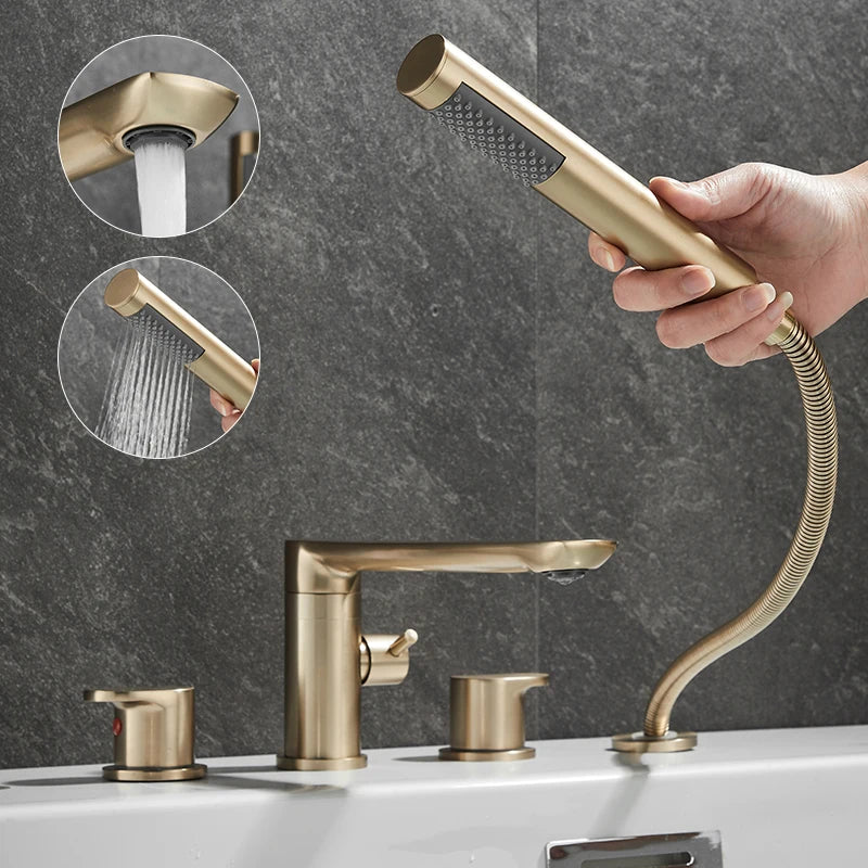 Ellen Bathtub Faucets Holes Black Cold Bath Shower