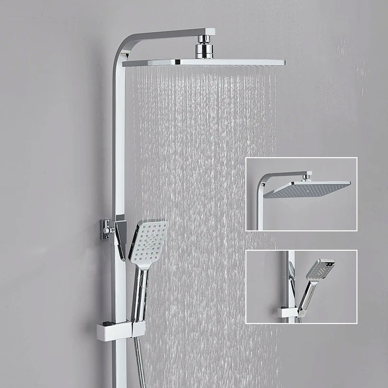 Black Smart Thermostatic Shower Faucet Bathroom Intelligent