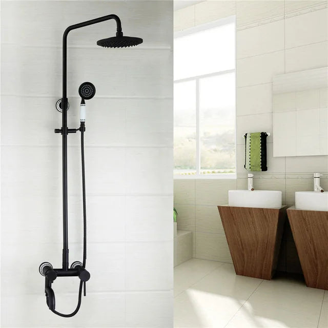 Kemaidi Bathroom Black Shower Wall Mounted Rainfall Shower