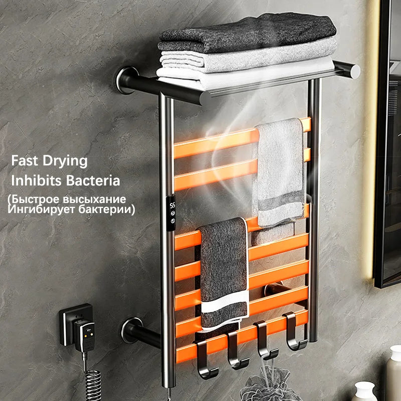 Black/White/Gray Towel Dryer Digital Display Electric Towel Rack