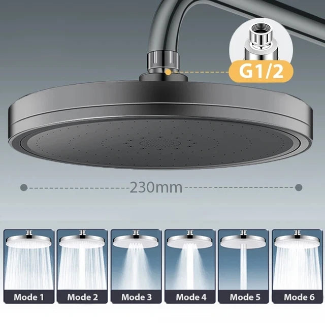 Modes Rainfall Shower Head Bathroom High Pressure Top
