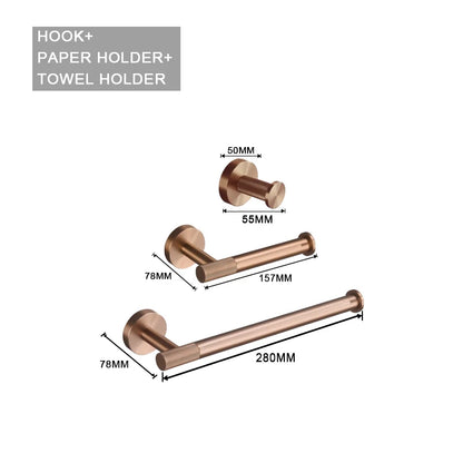 Brushed Rose Gold Toilet Brush Holder Toilet Paper