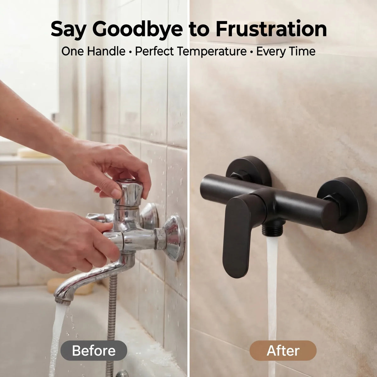 304 Stainless Steel Bathroom Shower Faucet Wall Mounted