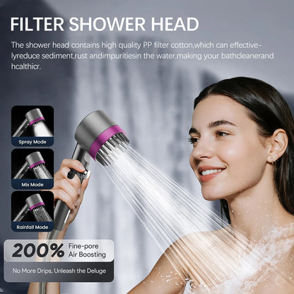 Filtered Handheld View Window Shower Head Bathroom Shower