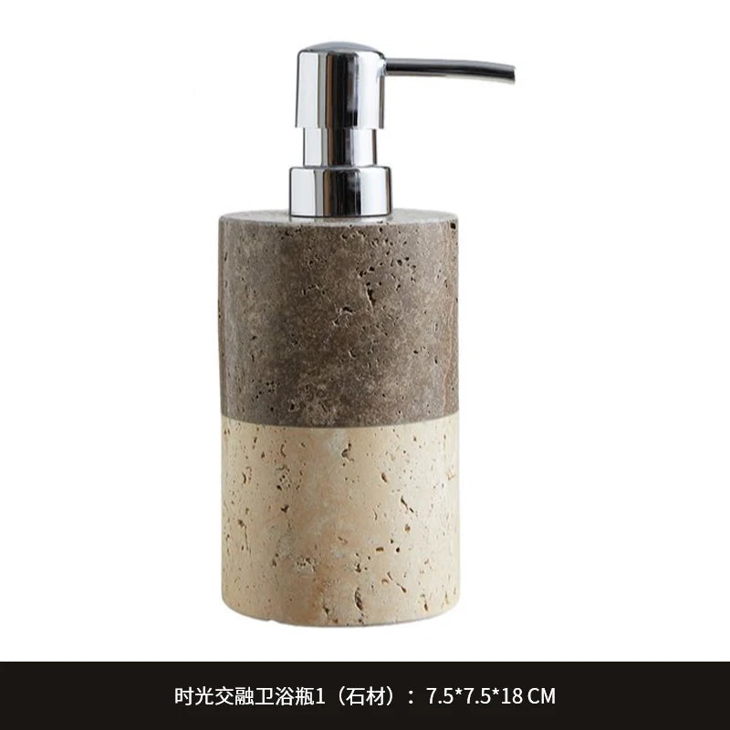 Marble Lotion Bottle Color-Blocked Leopard Print Mouthwash Cup