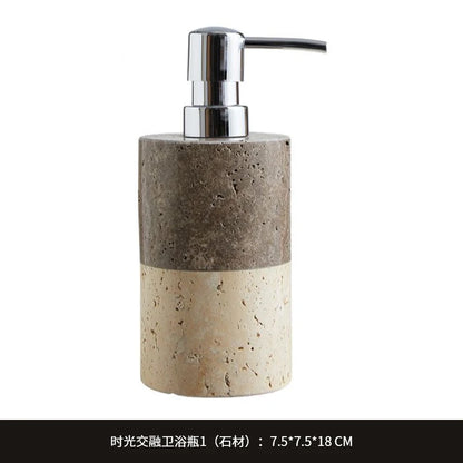 Marble Lotion Bottle Color-Blocked Leopard Print Mouthwash Cup