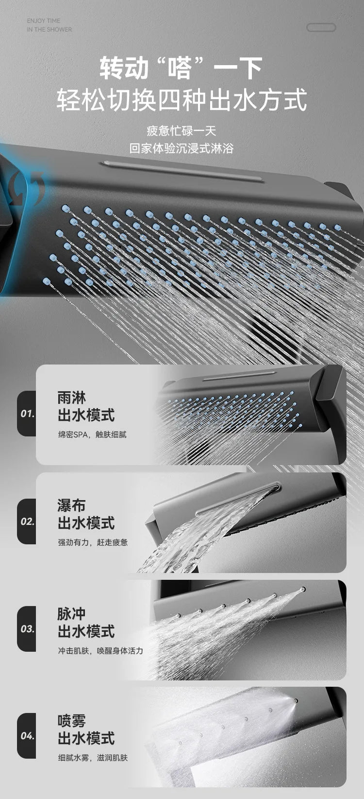 Applicable To Thermostatic Digital Display Rack Shower Designed