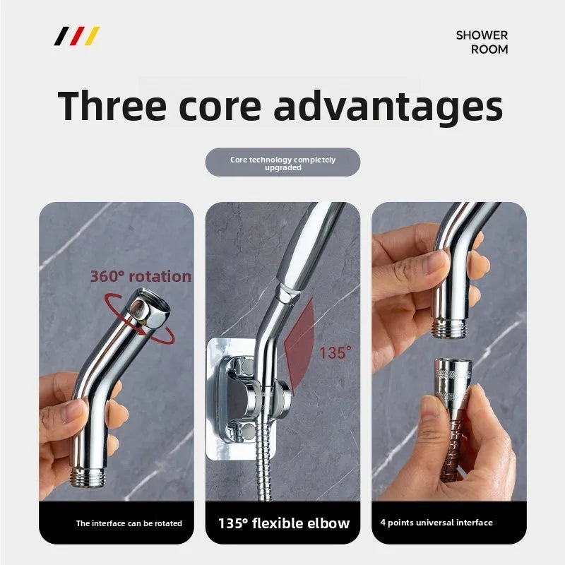 Shower Head Extension Arm Adjustable Angle Rotatable Connector