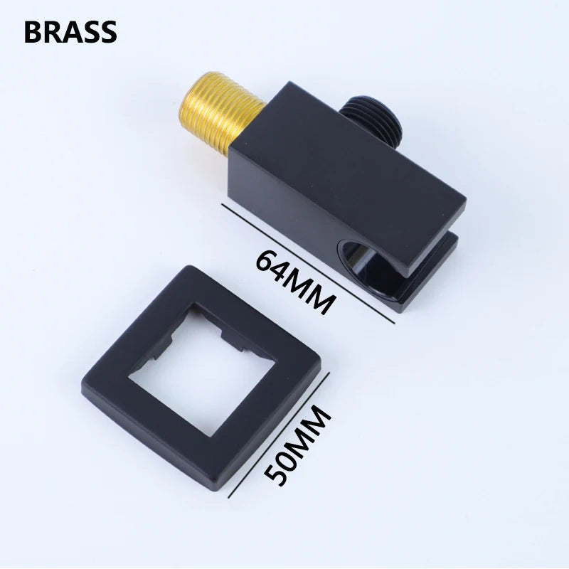 Square Hand Shower Bracket Brass Body Angel Adjustable
