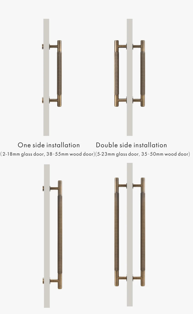 Dooroom Antique Brass Door Double Sided Knurled Pull