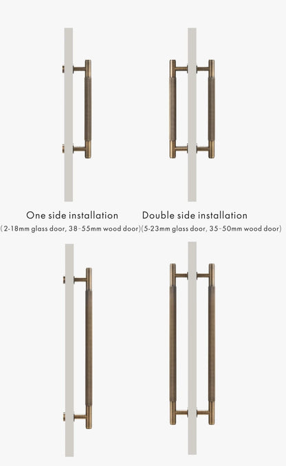 Dooroom Antique Brass Door Double Sided Knurled Pull