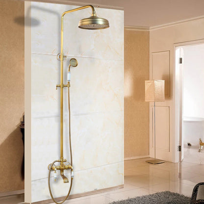Kemaidi Antique Brass Retro Vintage Bathroom Shower Faucet