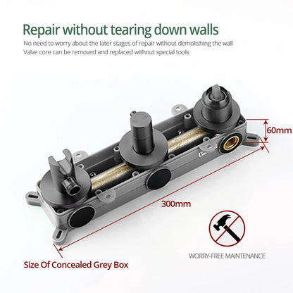 Gunmetal Shower Faucet 8-16 Wall Mounted Concealed Control