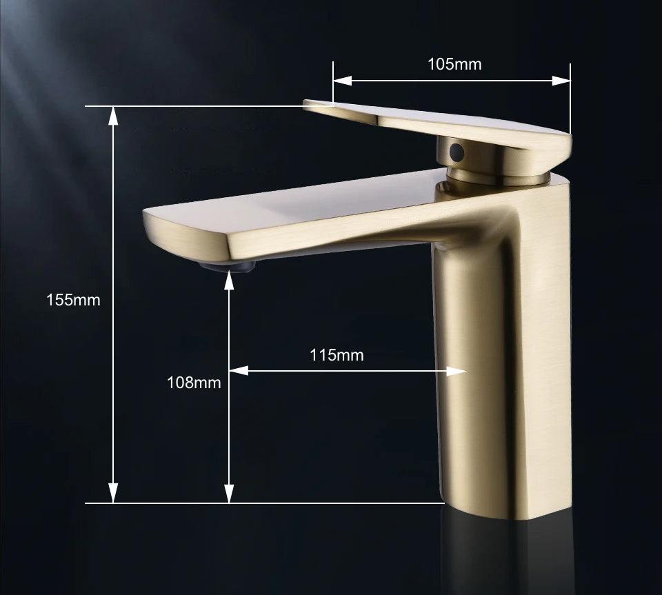 Vgx Brushed Gold Bathroom Faucets Square Basin Mixer