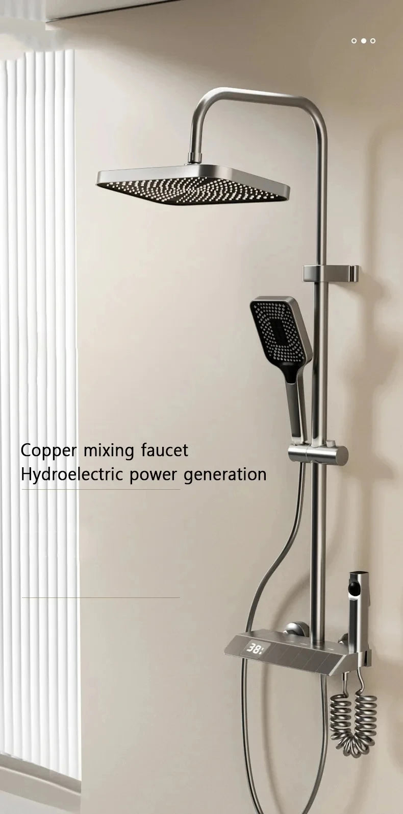 Bathroom Shower Led Display Piano Keys Bath Shower