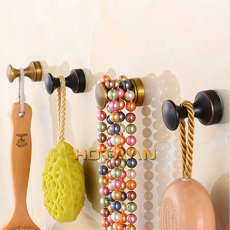 Vintage Hook Antique Brass Wall Clothes Rack Cloth