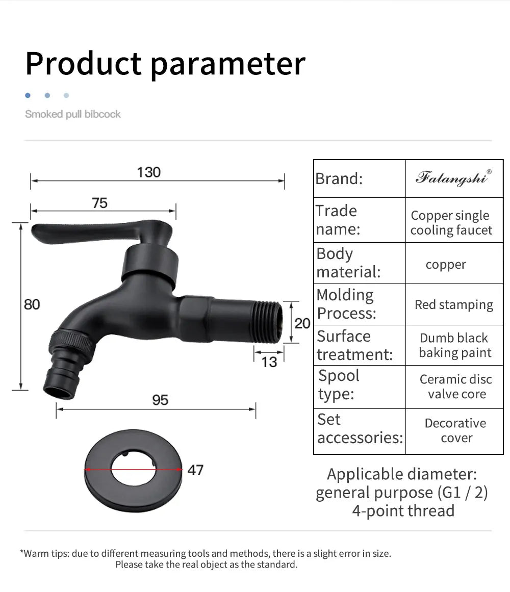 Cold Faucet Wall Outdoor Mop Pool Faucet Copper