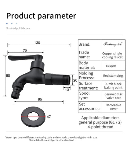 Cold Faucet Wall Outdoor Mop Pool Faucet Copper