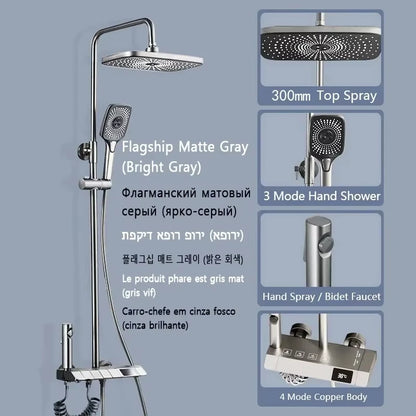 Bathroom Shower Faucet Shower Thermostat Digital Screen Water