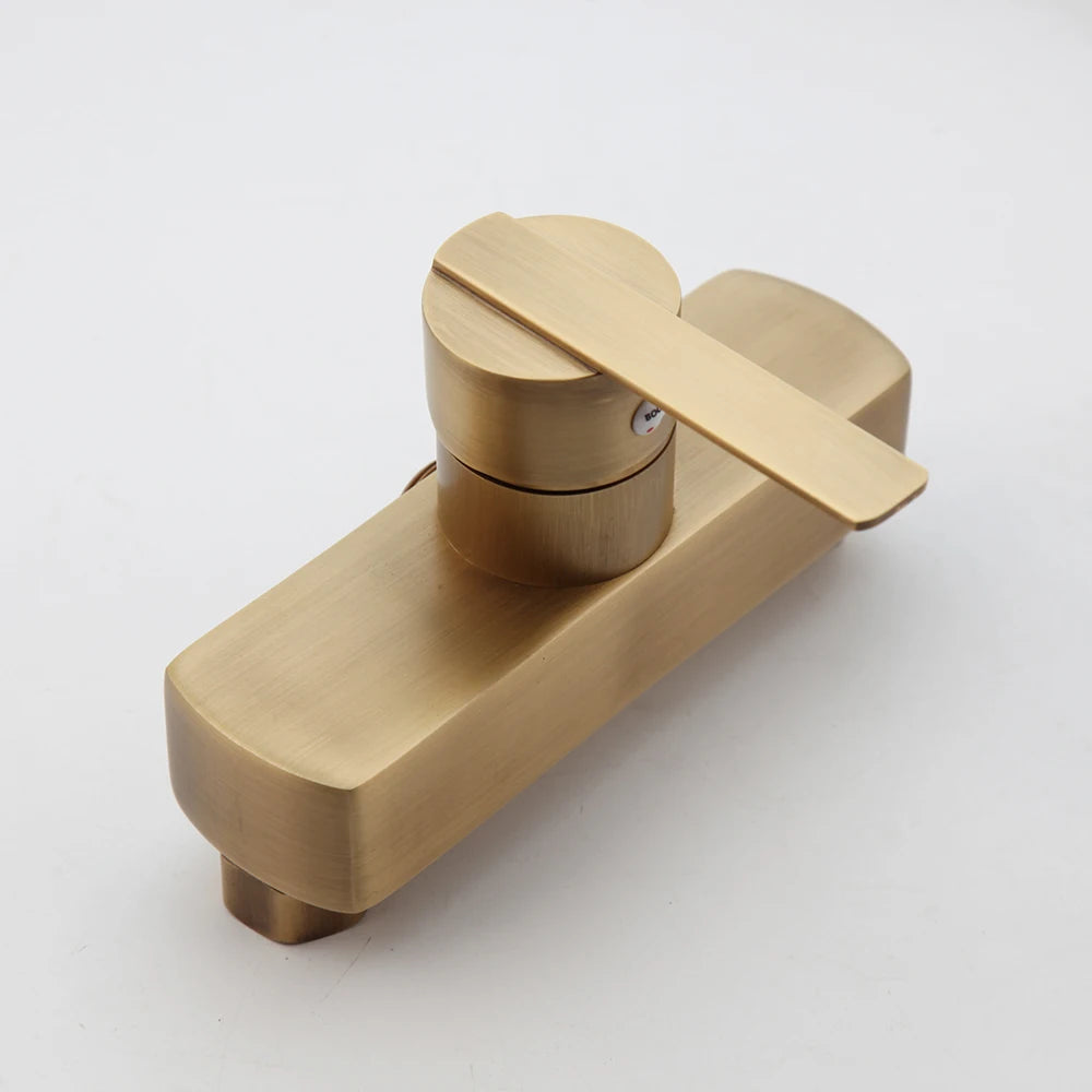 Zappo Antique Brass Shower Systerm Flexible Retro Brass