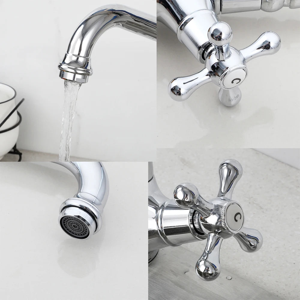 Kemaidi Gold Bathroom Sink Faucet Brass Hole Deck