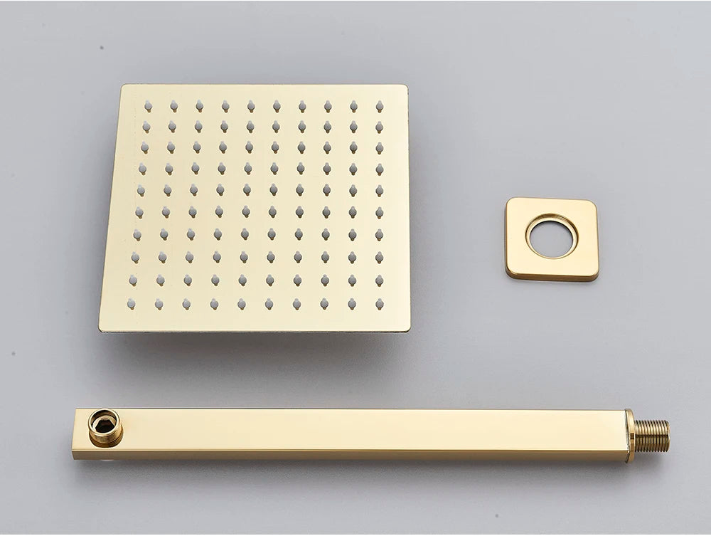 Golden Shower Faucets 2-Ways Rainfall Shower System Wall