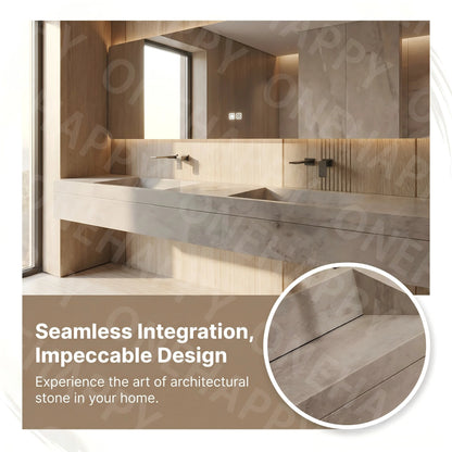 Any Size Custom Marble Seamless Stone Vanity Customizable