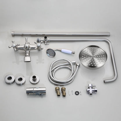 Kemaidi Shower Faucets Nickel Brushed Adjustable Rain Shower