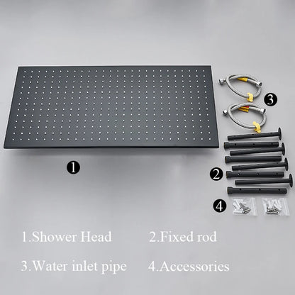 Large Rainfall Shower Faucet Ceiling Installation Bathroom